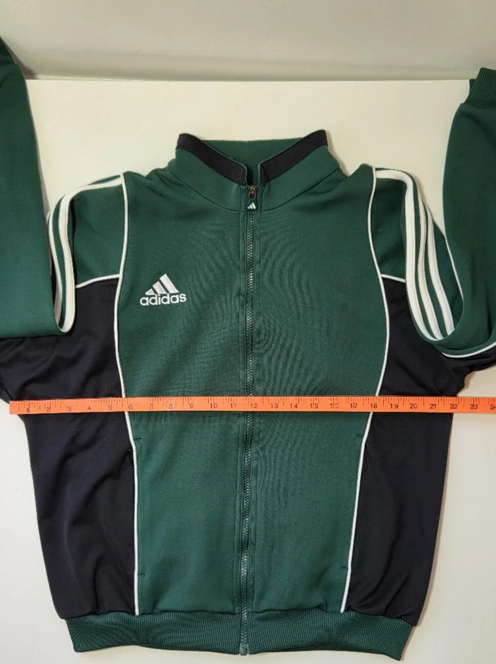 Adidas Vintage Track Jacket Mens L Green Navy 3 Stripe Colorblock Y2K Retro
